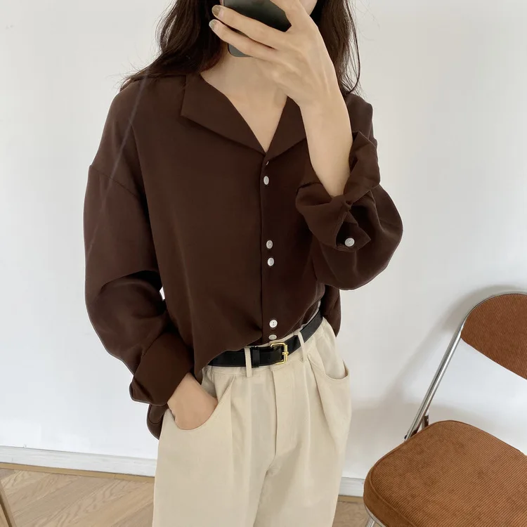 2020 Women Blouse Turn Down Collar Long Sleeve Womens Tops And Blouses Elegant OL Style Shirts Blusas Roupa Feminina Clothes