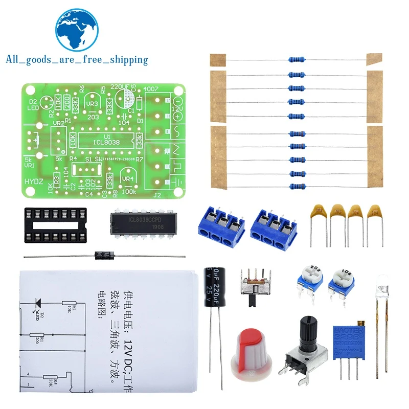 1 комплект ICL8038 монолитный Функция генератор сигналов Модуль DIY Набор