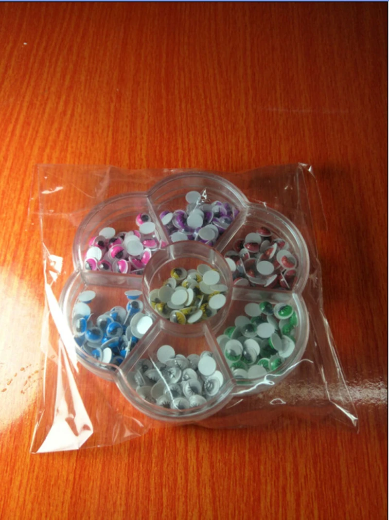 

210Pcs 8mm Toy Eyes Multi-color With Eyelash Eye Activities Moving Eyeball Plastic Eye Scrapbook For Doll Toy Accessories with b
