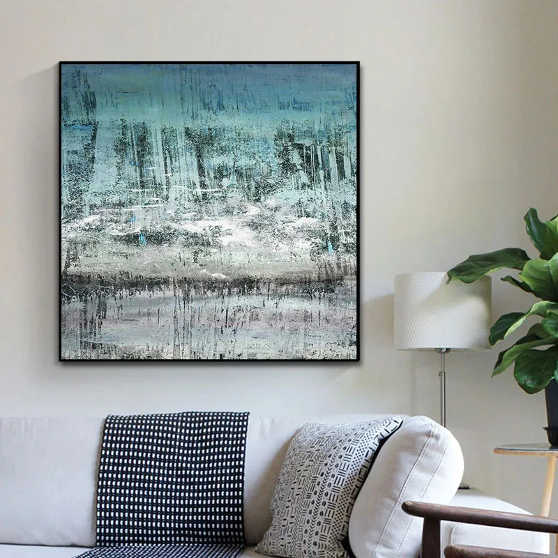 

Abstract 100% Hand Painted Oil Painting Blue Paintings On Canvas Wall Art Pictures For Bedroom Living Room Home Decoration