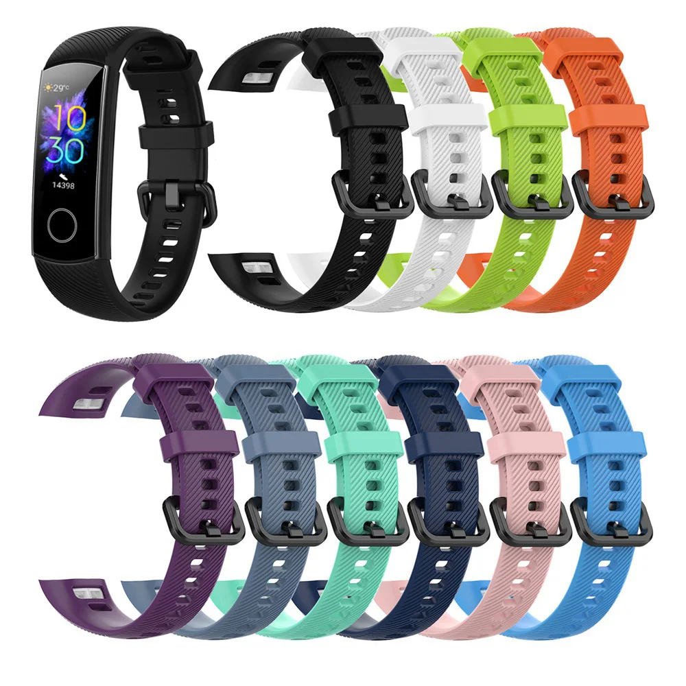 1 шт. новый мягкий классический спортивный ремешок для Huawei Honor Band 5 4 силиконовый на