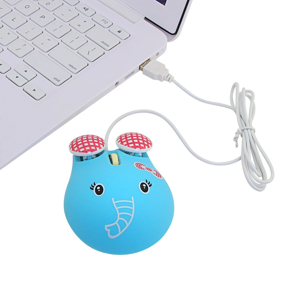 

CHYI Wired Cute Elephant Shape Computer Mouse Mini USB 3D Optical Portable Mause 1600 DPI Ergonomic Mice For PC Desktop Laptop