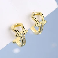 womens new fashion horseshoe ear buckles geometric hoop earrings shiny crystal hollow huggie charm earring piercing jewelry