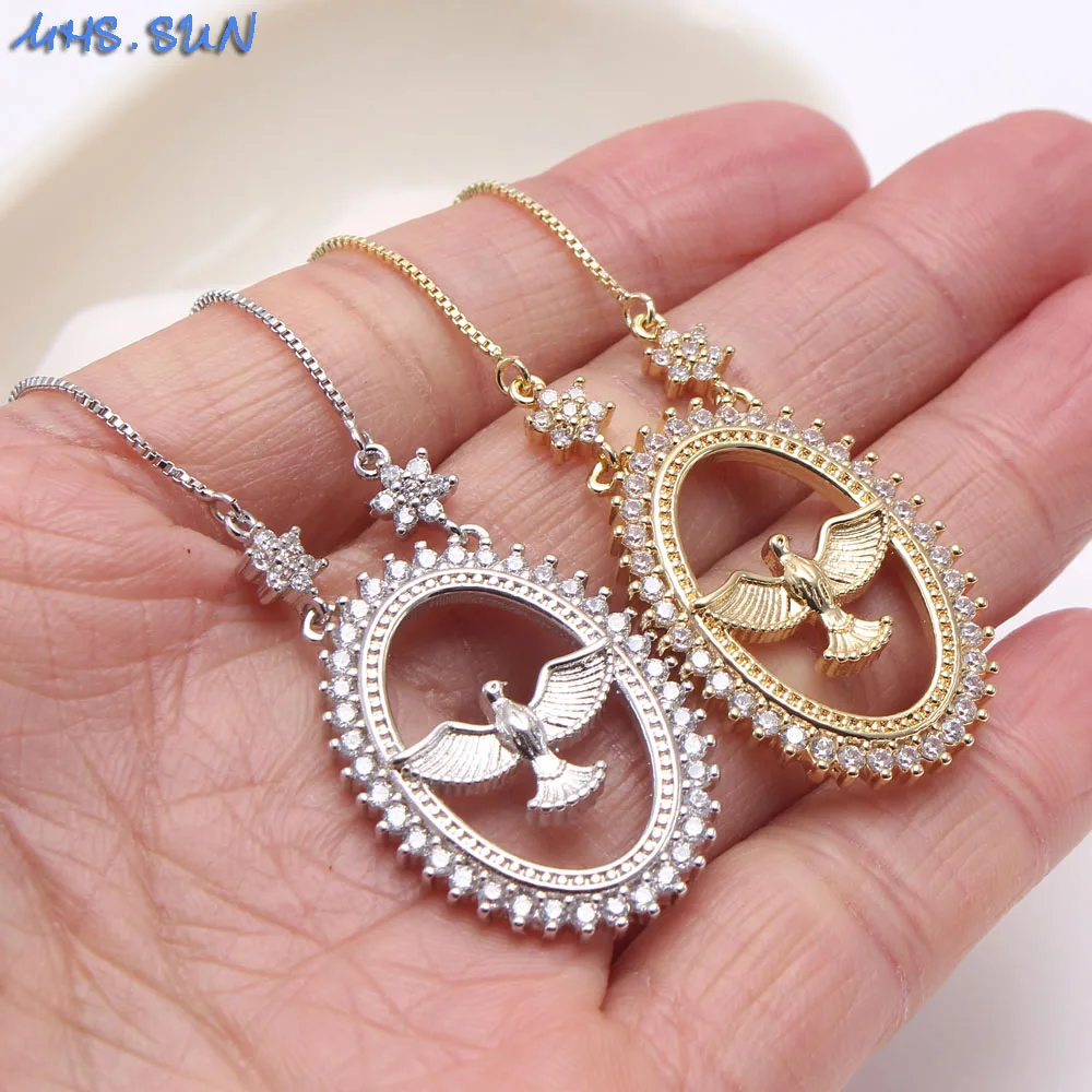 Модное ожерелье MHS.SUN с подвеской в виде орла чокер кубическим цирконием для