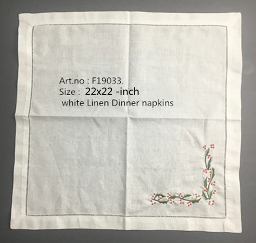 Набор из 12 модных обеденных салфеток белые льняные салфетки с вышивкой в виде