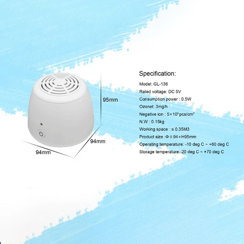Воздухоочиститель генератор озона Dc5V холодильник еда фрукты овощи обувной шкаф