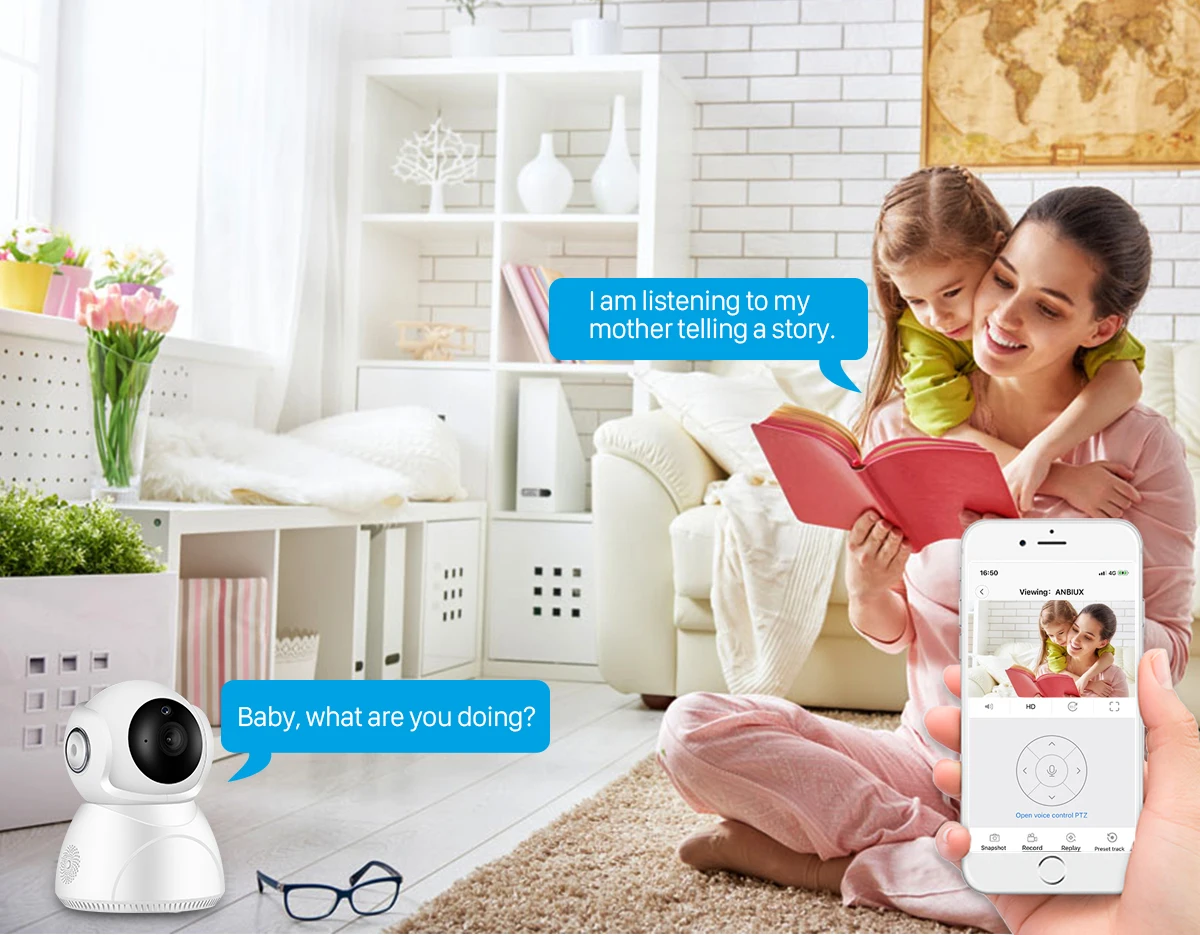 BESDER 3MP FHD PTZ IP Camera Auto Tracking 1080P Home Security WiFi IR Night Vision Audio CCTV Surveillance Baby Monitor | Безопасность