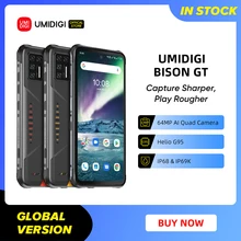 UMIDIGI BISON GT Rugged Phone Waterproof IP68/IP69K Helio G95 64MP AI Quad Camera 8GB+128GB 6.67