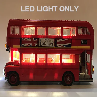 light only Создатель 21001 Volkswagen T1 ван кемпер 10220 10242 мини купер 21002 21003 жук 10252 10258 лондонский автобус 21045 строительные блоки - Цвет: light only