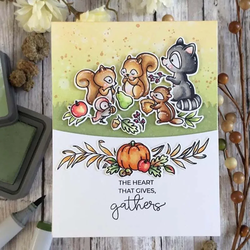 Металлические Вырубные штампы и прозрачные с изображением животного венка для