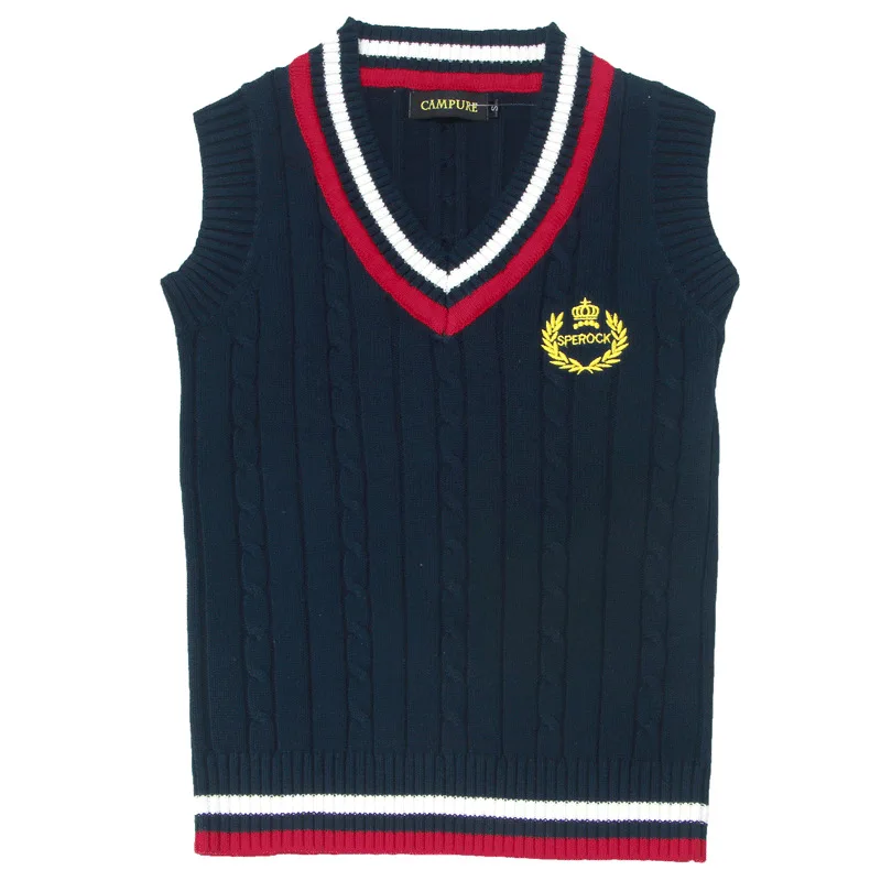 Свитер JK жилет с V-образным вырезом и вышивкой в виде короны японском стиле Осень