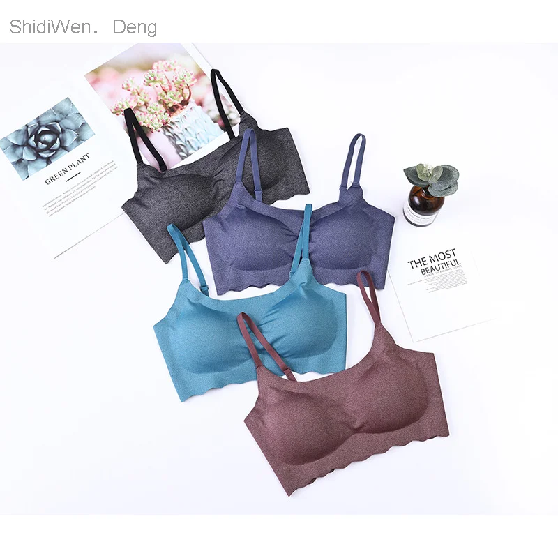 

Bras Women Lingerie Push Up Seamless Bra Bralette Wireless With Pads Brassiere Female Underwear Soft Intimates Solid Color