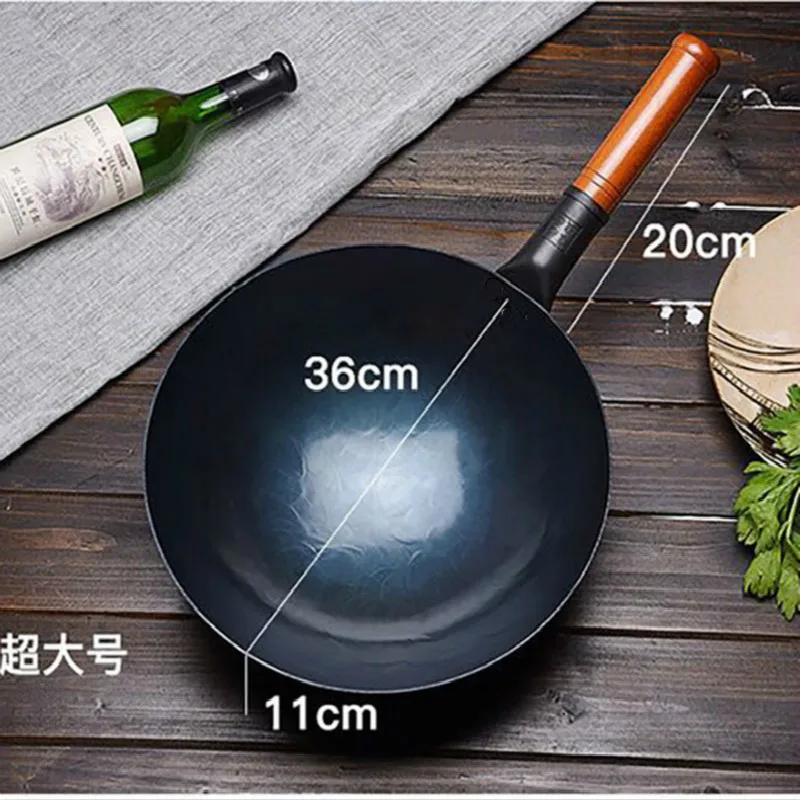 Железная кастрюля в китайском стиле газовая плита из чистого железа с деревянной