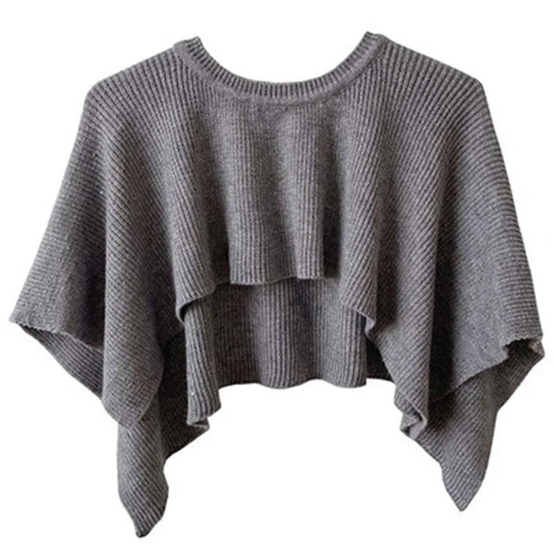 

Solid Color Knitted False Collar Folded Small Shawl Short Detachable Collars Blouse Half Shirt Women Lapel Shoulder Wrap