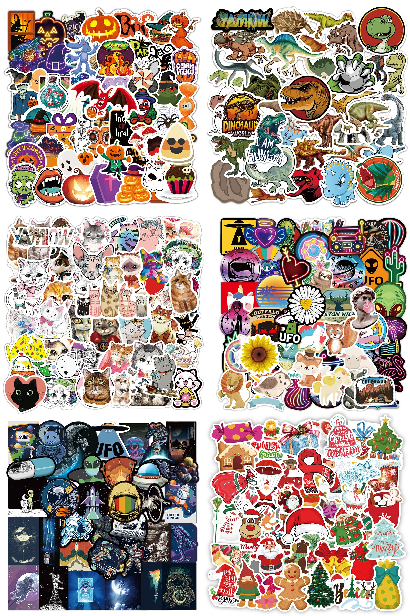 

Cute Cartoon Cats Stickers Funny VSCO Girl Animals Anime Sticker for Laptop Bicycle Water Bottle Phone Car Travel Luggage Decals
