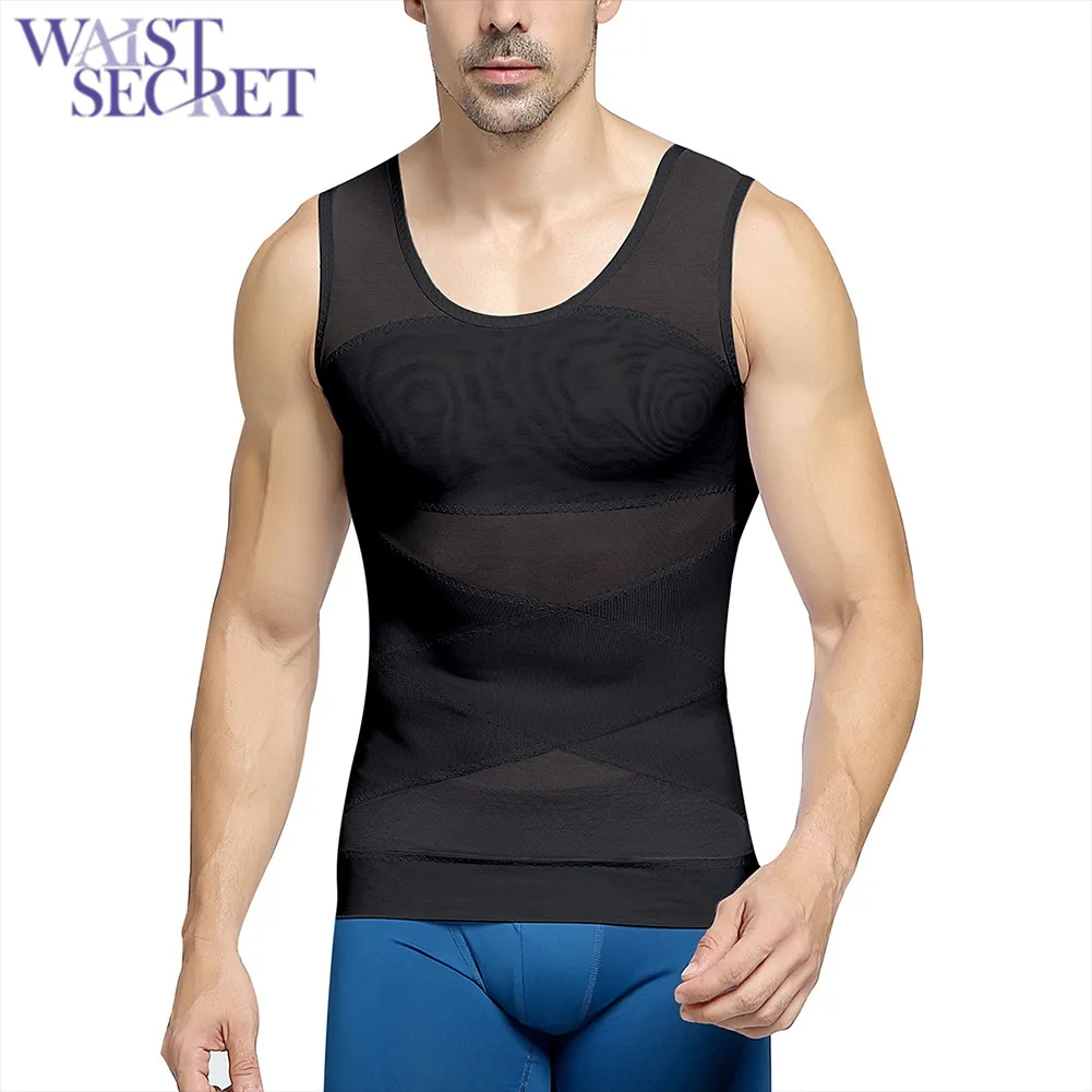 Талия секретный для мужчин похудения шейпер живота утягивающий жилет бельевой