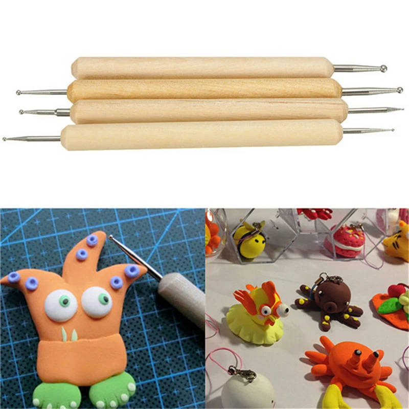 4 типа стилус посуда из полимерной глины керамика скульптуры для ручной лепки мяч