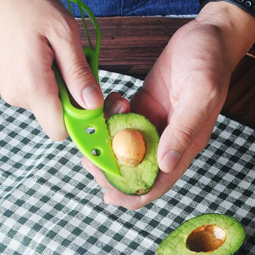 Зеленый пластиковый нож для резки авокадо фруктов Овощечистка клапан удаления