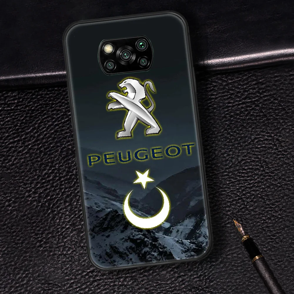 

Peugeots Car Logo Phone Case Cover Hull For Xiaomi Mi A2 A3 8 9 SE 9T 10 10T Lite Pro Ultra Poco X3 black Waterproof Pretty Cell
