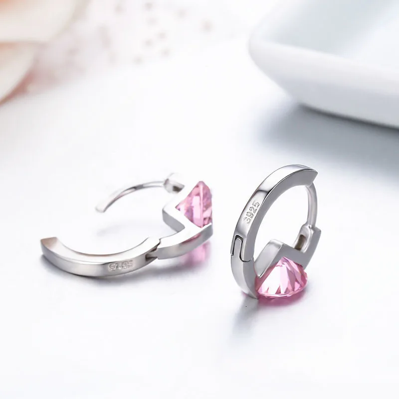 Милые серьги-кольца Huggies 925 пробы, серебряные, круглые, с кристаллами, маленькие, с петлей, для женщин, ювелирные изделия для детей, малышей, детей, девочек
