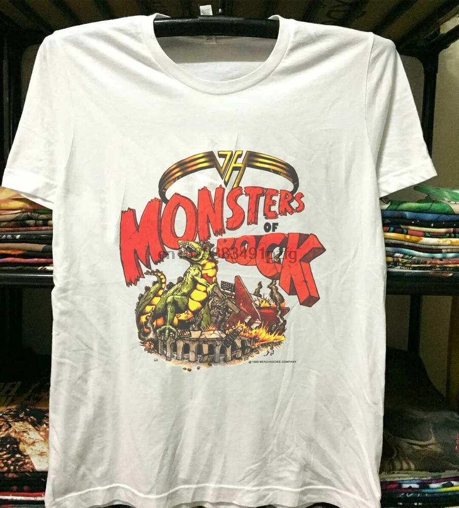 Винтажная футболка с рисунком монстров фестиваля рок 1988 | Мужская одежда