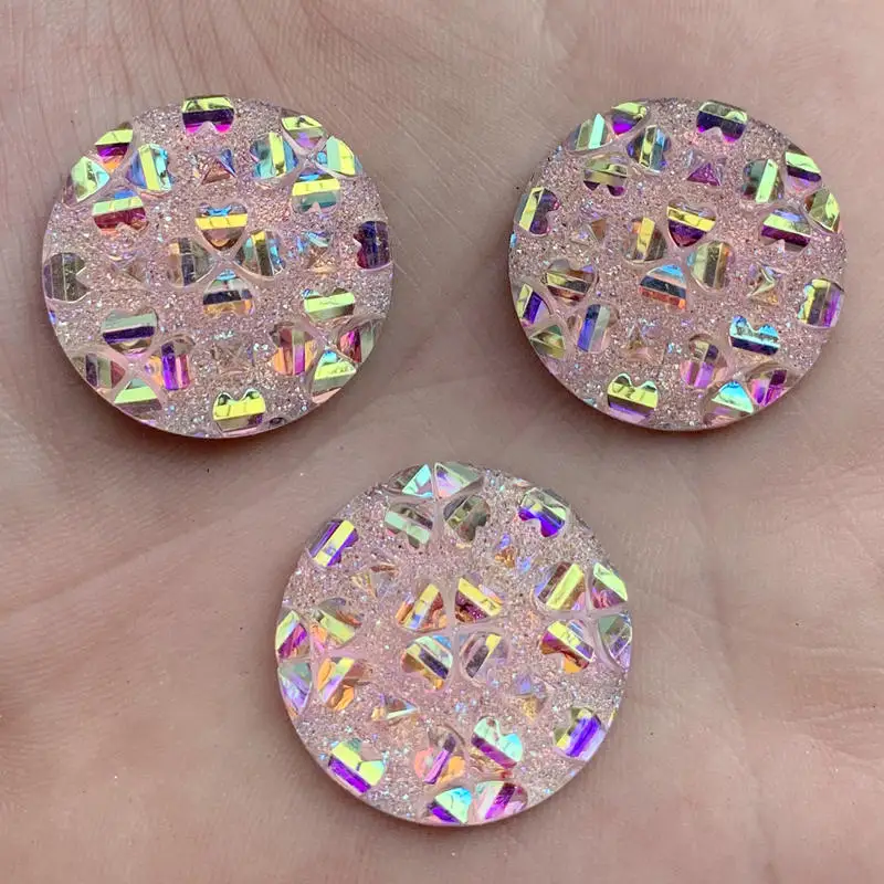 12 шт. 25 мм AB Стразы из смолы драгоценные камни с плоской задней поверхностью