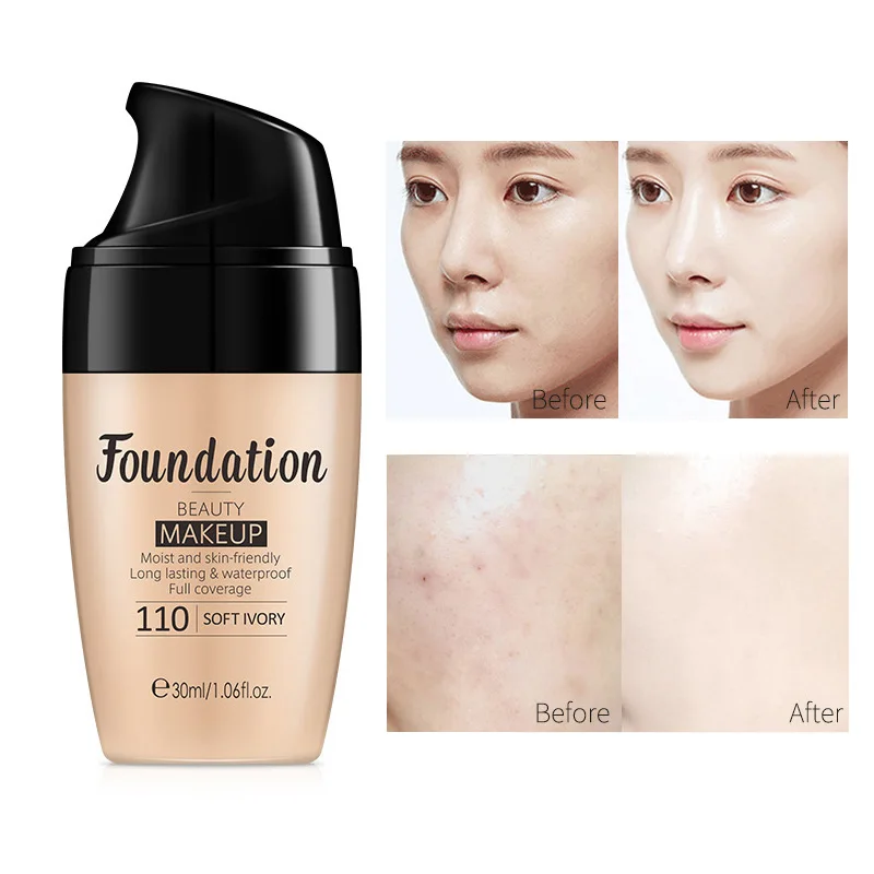 

1 Pc Whitening Liquid Foundation Hide Dark Circles Freckle Removing Acne Pores BB Cream Face Concealer Contouring Cosmetics