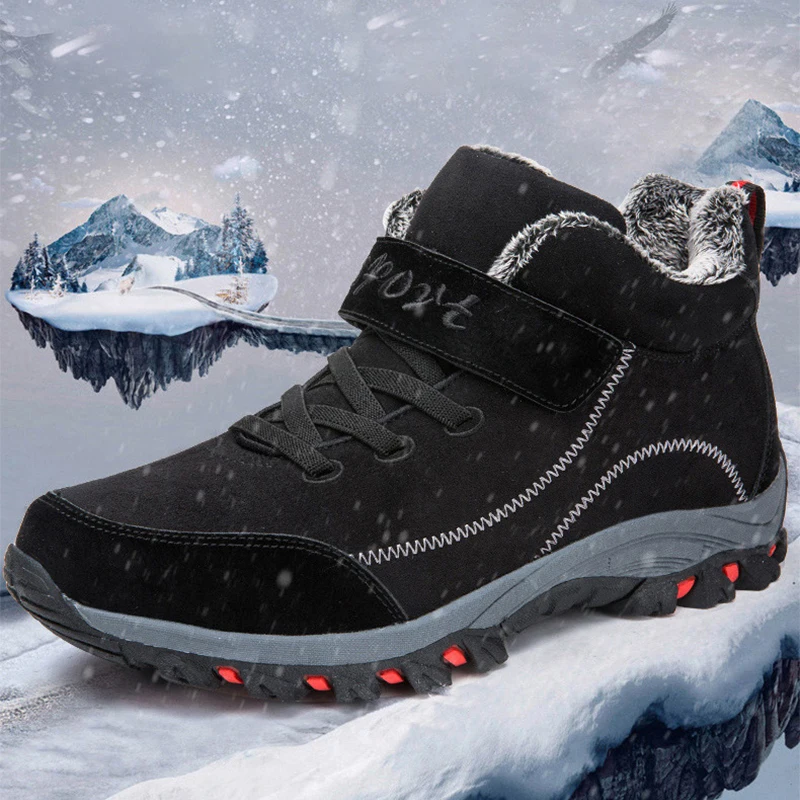 

Winter Men'S Waterproof Boots Cow Suede Warm Snow Women Boots Non-Slip Ankle Boots Men'S Work Casual Shoes High Top Botas Mujer