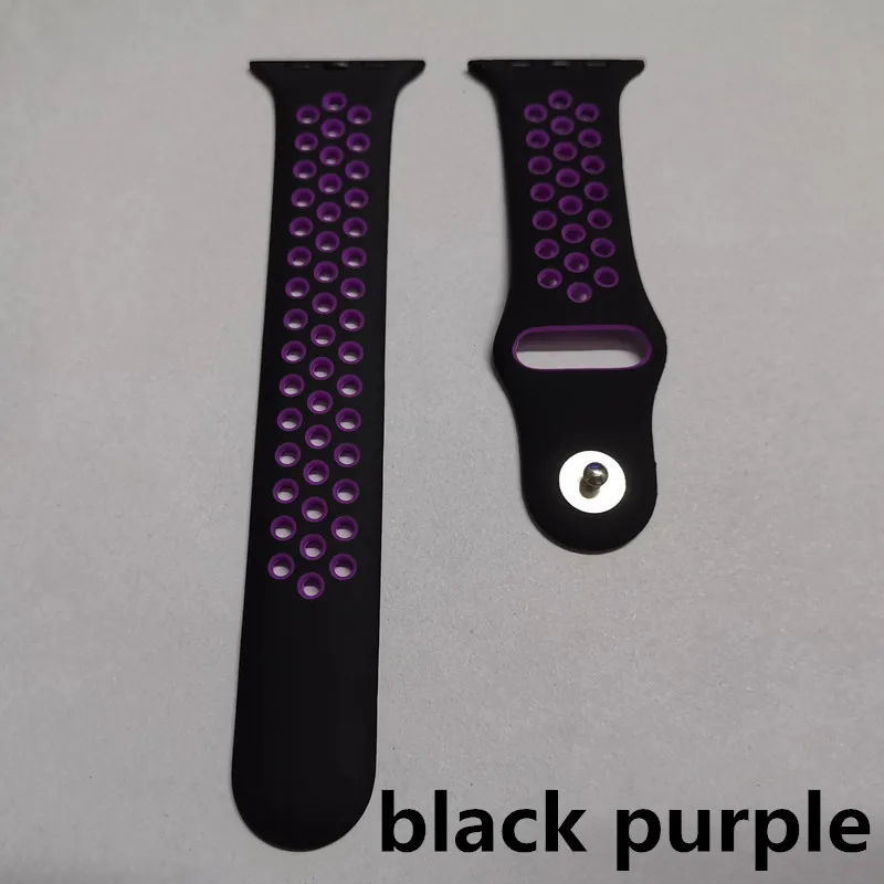 black purple Универсальный ремешок 42/44 мм для умных часов F8 и часов 1-4 поколения часов - Цвет: black purple