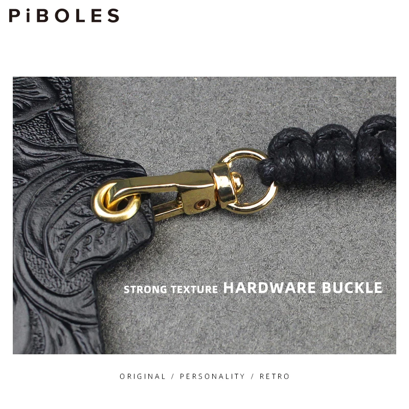 Genuine Leather Business Card Holder Pouch Handmade Badge Card Case Box Student Lanyard ID Cards Employee Cover Wallet