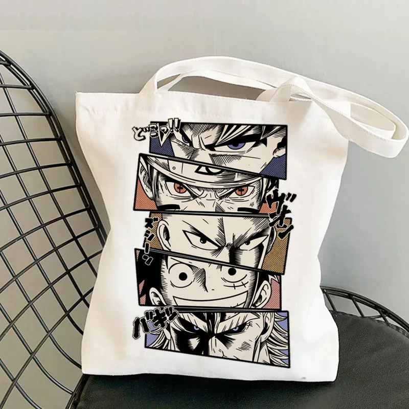 

One Piece shopping bag grocery eco canvas bolsa recycle bag shopper bag woven tote reciclaje bolsas ecologicas sac tissu