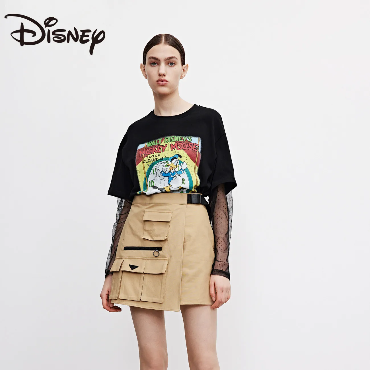 

Disney summer trendy loose round neck casual all-comer cartoon cartoon Donald Duck printed cotton short-sleeved T-shirt