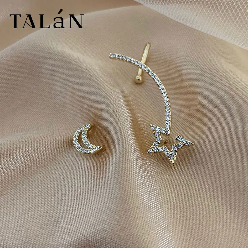 

Метеор Луны асимметричные серьги-гвоздики для женщин шик типа A и B серьги, модные ювелирные изделия, украшенная бриллиантами серьги-гвоздик...