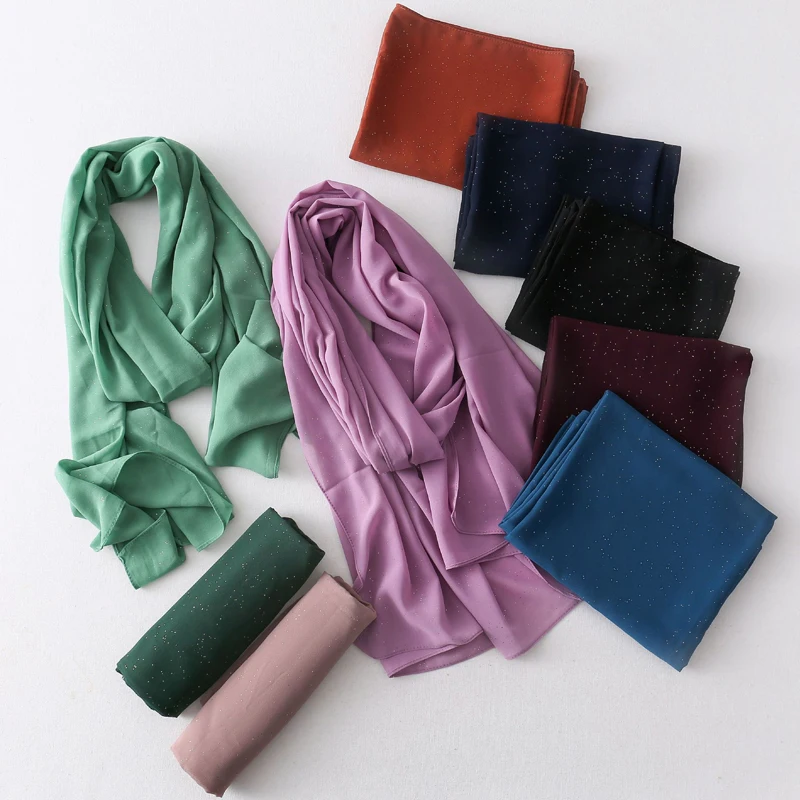 

Шифоновое платье с блёстками хиджаб шарф Для женщин шарфы и мусульманские платки Джерси хиджаб шарф на голову чалма-Бандана плат платки Femme