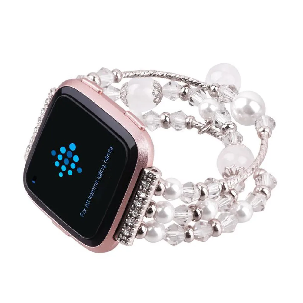 Fashion Sports Beaded Bracelet Strap Band For Fitbit Versa Quick Release SmartWatch Accessories | Электроника