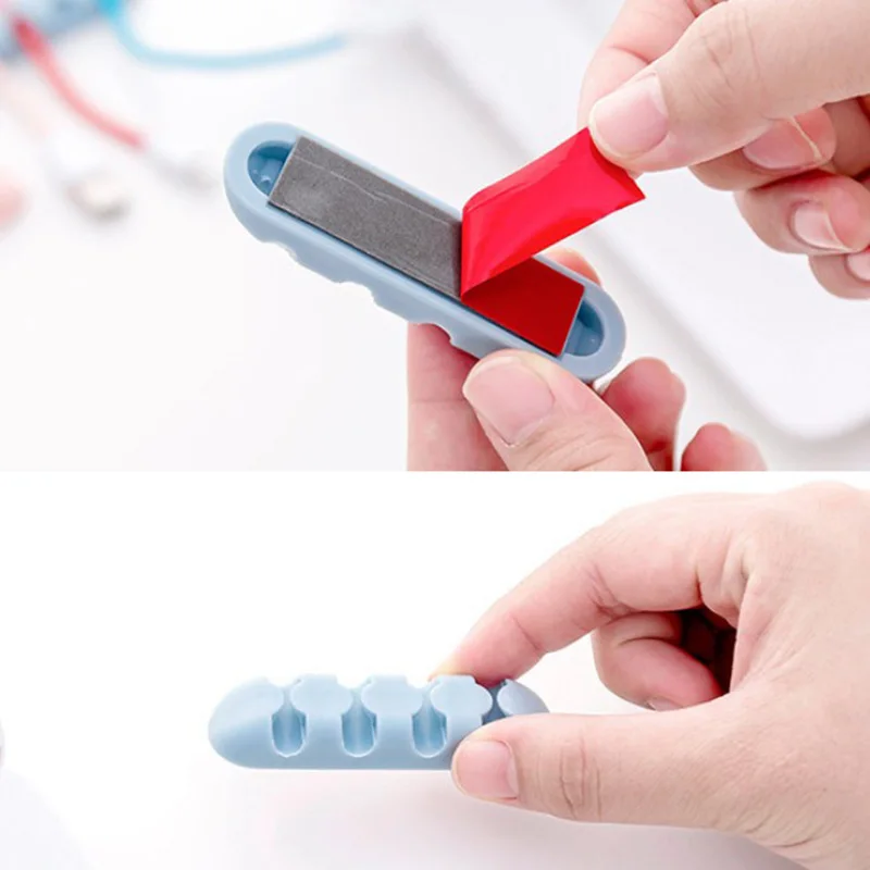 Органайзер для кабелей с 4 зажимами держатель зажим проводов мыши настольный