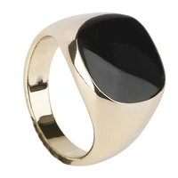 size 7 12 vintage men jewelry stainless steel ring fashion minimalist design plated gold black enamel mens rings sa779