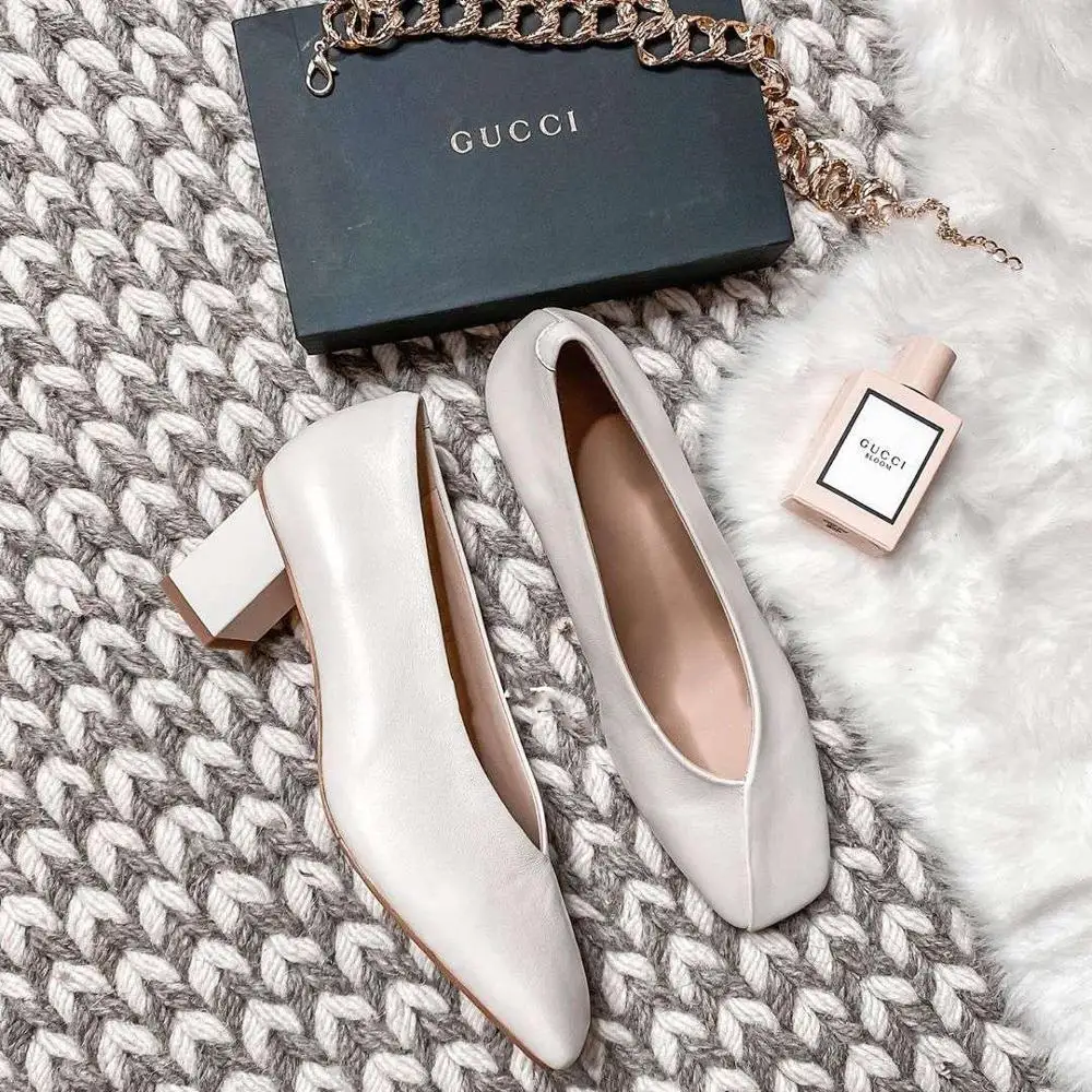 2020 стильные и удобные туфли на высоком каблуке обувь из натуральной кожи толстом