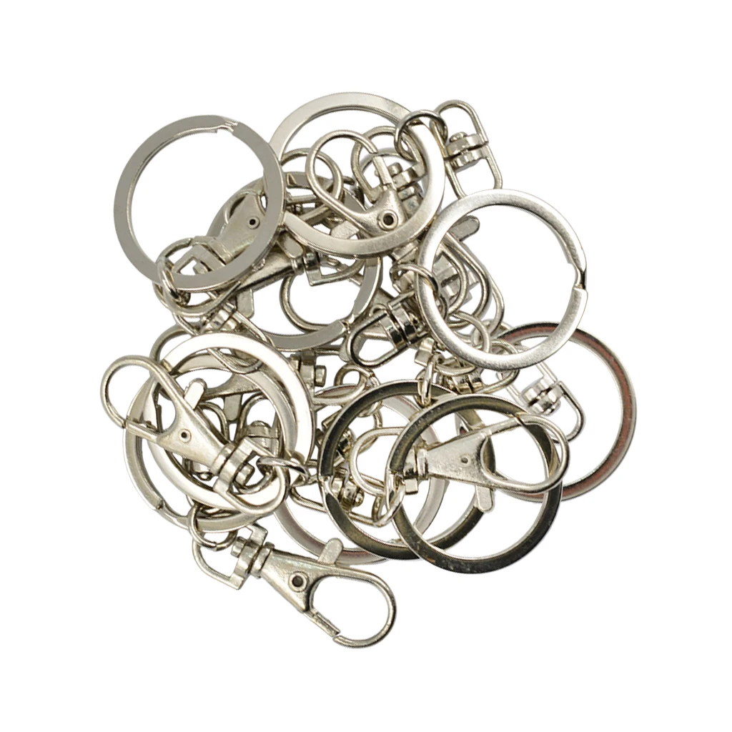 10pcs DIY Silver Lobster Clasps Swivel Trigger Clips Snap Hooks Bag Key Ring | Украшения и аксессуары