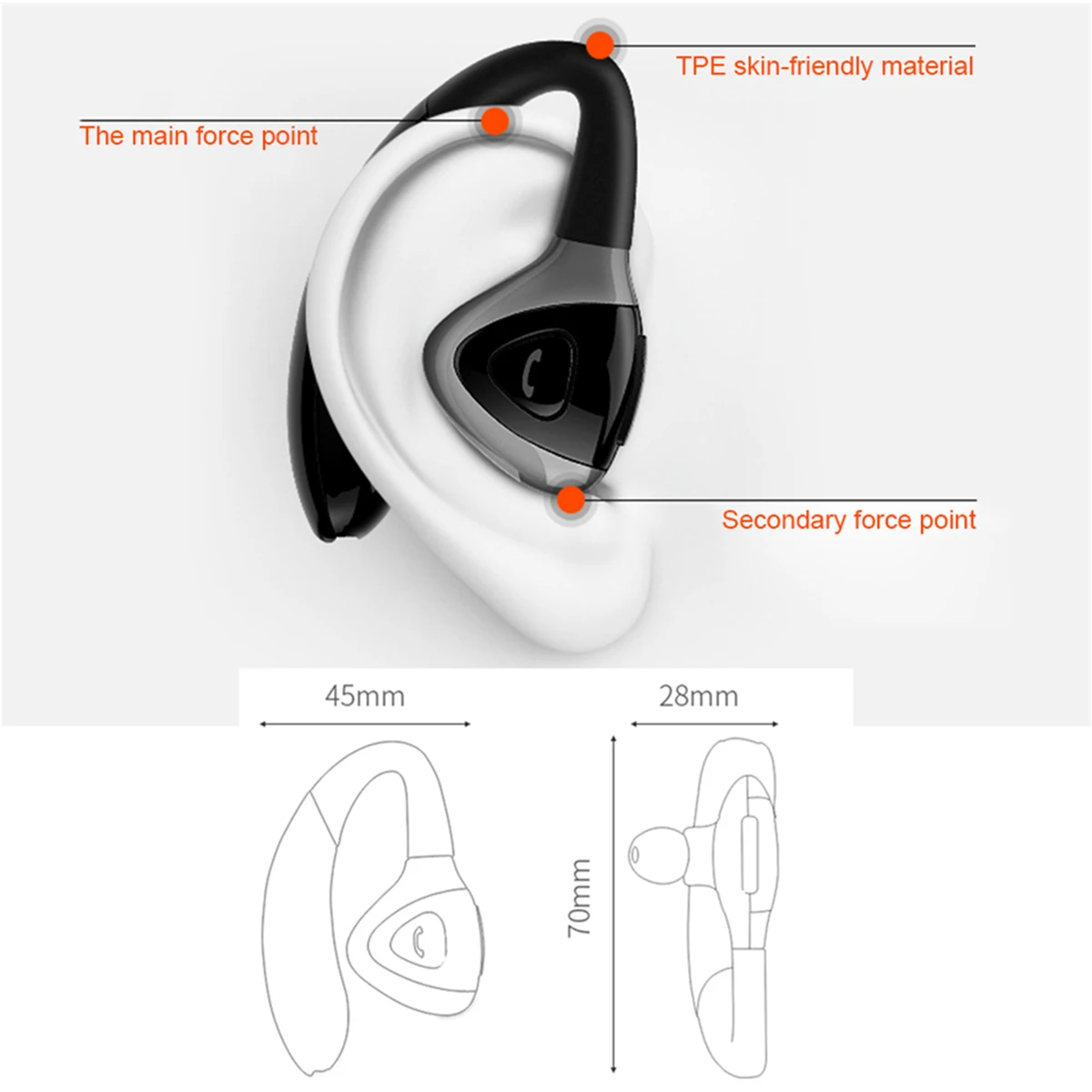 Mini BT Earphone Wireless Headset Music Earbud V4.1 Noise Canceling Two Batteries For 400hours Standby | Электроника