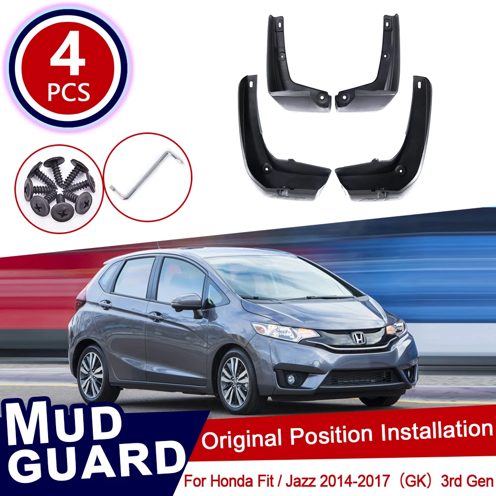 

for Honda Fit Jazz GK 2014 2015 2016 2017 Car Auto Mud Flaps Front Rear Mudguard Splash Guards Fender Accessories 3rd 3 Gen