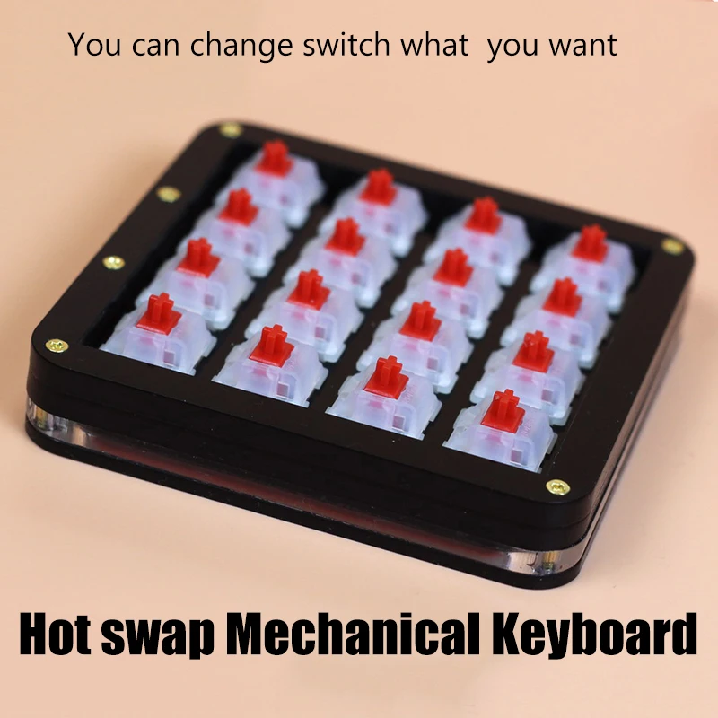 Teclado de Programação Nova Troca Quente Teclas Teclado Mecânico Acrílico Gateron Interruptor Rgb Backlight Macro Personalizar Qmk 16