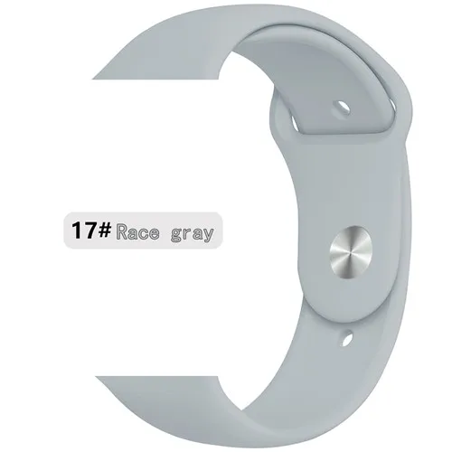 Race gray 17 Новые спортивные силиконовые часы для apple watch band 4 44 мм 40 мм(iwatch 5) apple watch 3 2 1 42 мм 38 мм аксессуары для наручных браслетов - Цвет ремешка: Race gray 17