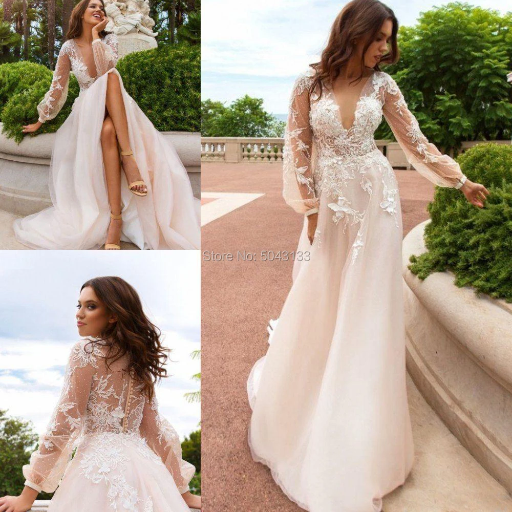 Богемные свадебные платья в стиле кантри садовый Топ Иллюзия цветочное пляжное