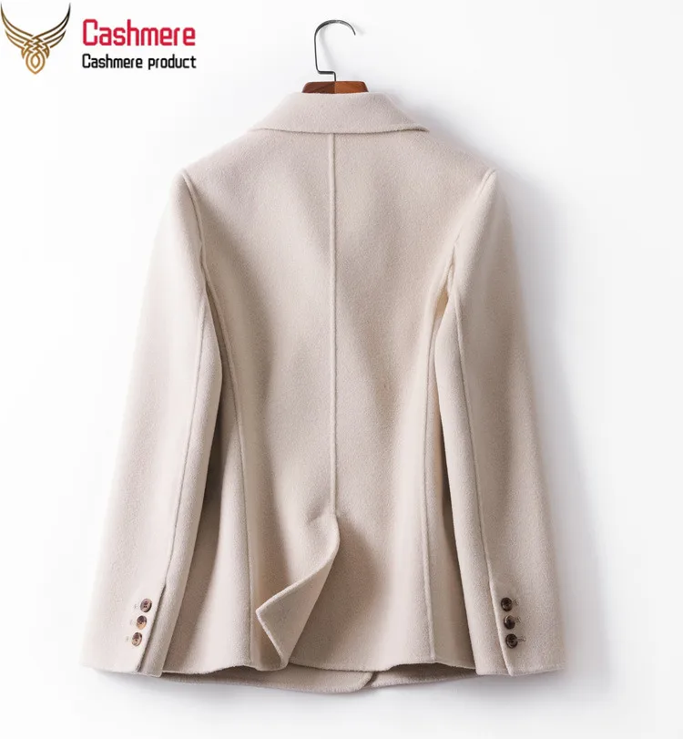 Классический двубортный пиджак двухстороннее шерстяное пальто женское Короткое