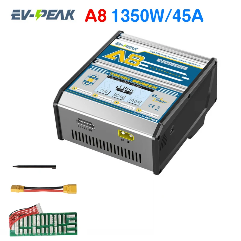 EV-PEAK A8 1350W 45A многофункциональное интеллектуальное зарядное устройство с