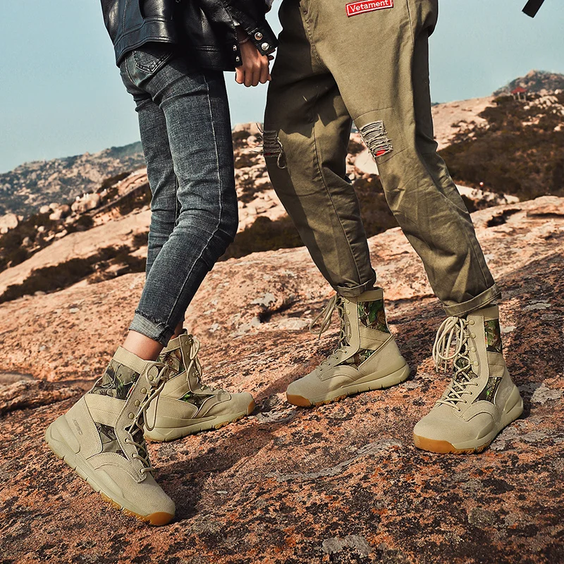 

Cross Training Shoes Mens Women Sandy Camo Rock Climbing Military Tactical Boots Outdoor Sports Hiking Trekking Fitness Sneakers