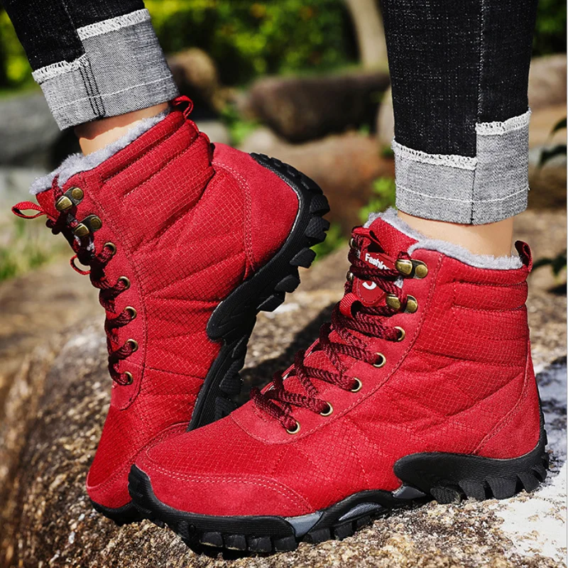 

Women's Sports Shoes Women's Loafers Winter Snow Boots Outdoor Non-Slip High-Top Plus Velvet Warm Casual Shoes Large Size 43