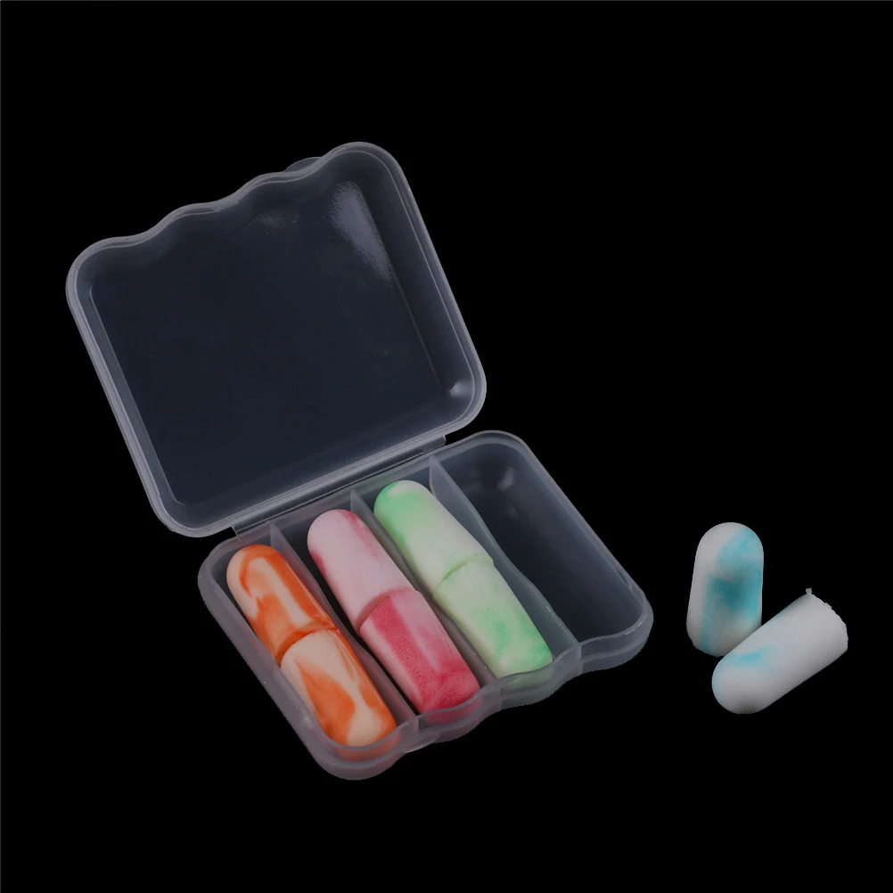 

4 Pairs Multi-color Soft Foam Earplugs Hearing Prevention Travel Ear Plugs Noise Reduction for Sleeping NEW