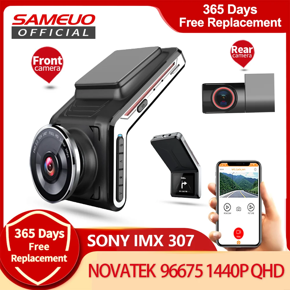 U2000 Sameuo dash cam front and rear WIFI 1080p view camera Lens CAR dvr 2k Video Recorder Auto Night Vision 24H Parking Monitor U2000 Sameuo dash cam front and rear WIFI 1080p view camera Lens CAR dvr 2k Video Recorder Auto Night Vision 24H Parking Monitor